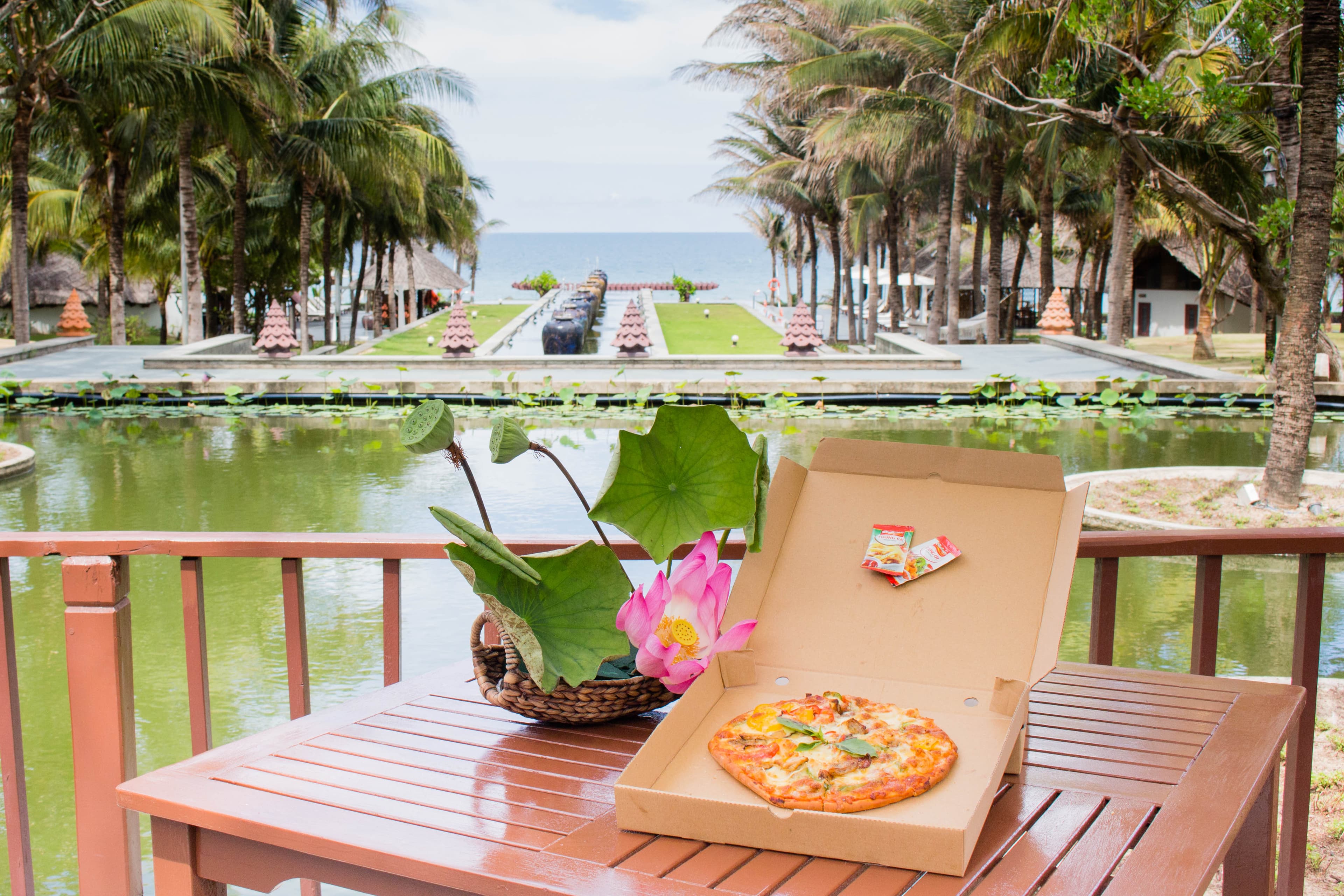 Intimate evening setup in luxury suite