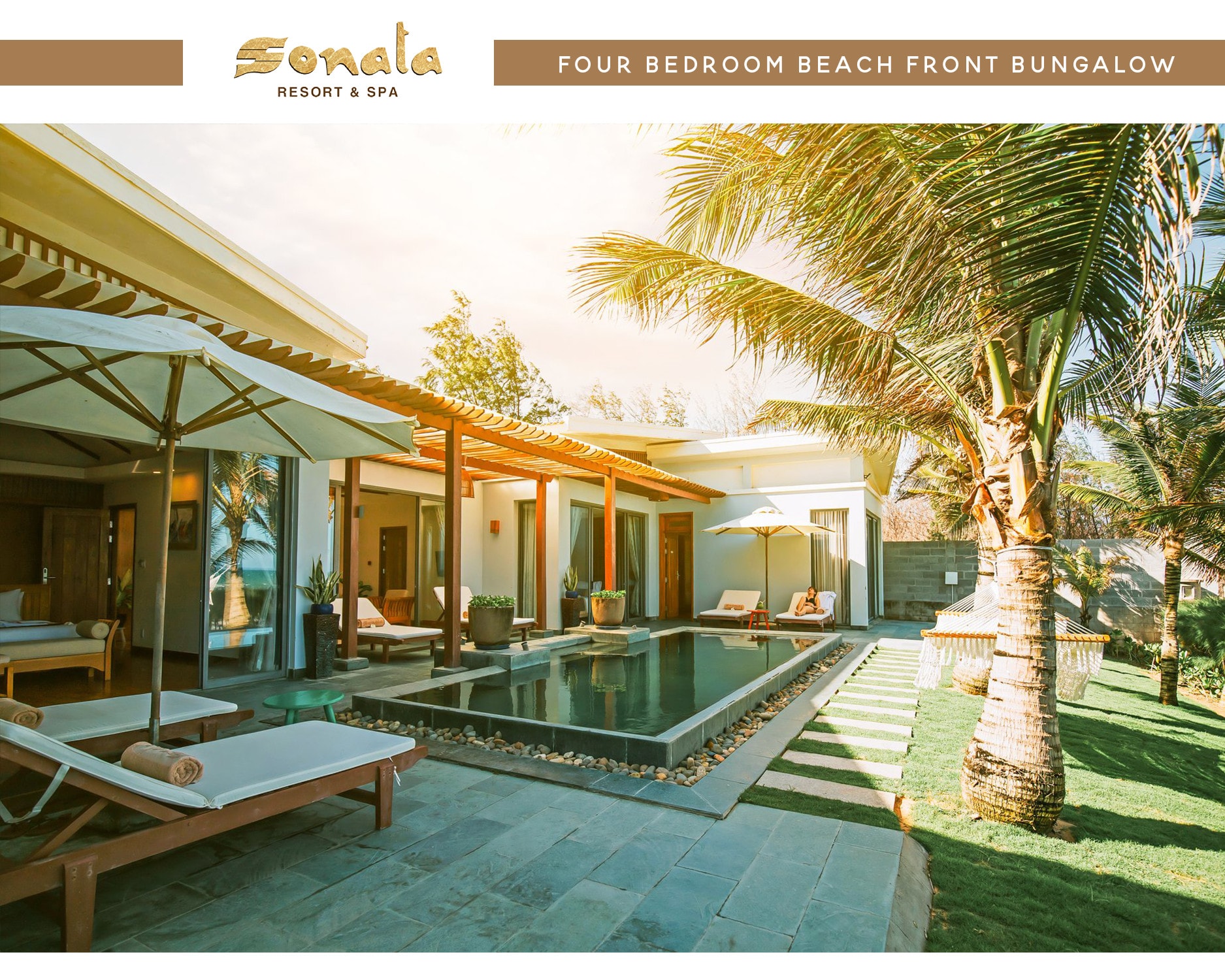 Four-Bedroom Beach Front Bungalow at Sonata Resort -